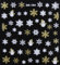 Nail Art 3D Glitter Stickers - Christmas Snowflakes (SN-104 White/Gold Snowflakes Snowmen)