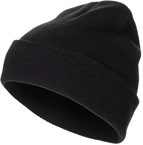 MFH Rollmütze Polyacryl Feinstrick doppelt gelegt Strickmütze Wintermütze Mütze (Schwarz)