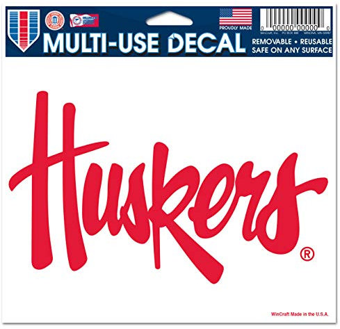 NCAA University of Nebraska Multi-Use Colored Decal, 5 x 6