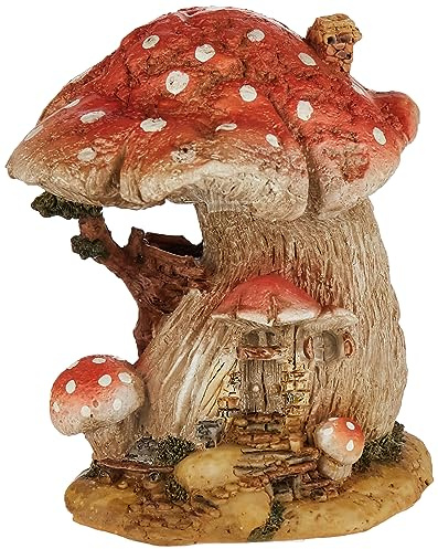 Top Collection Miniatur-Feenhaus für Feengarten und Terrarium, Rot