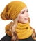 Hilltop Winter Kombi 2er Set aus Winter Schal und passender Strickmütze, Winter Set:Curry