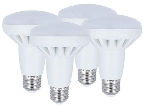 LEDLUX 4 Pezzi Lampada LED E27 R80 Riflettore Faretto Spot 9W 220V Bianco Freddo 6000K