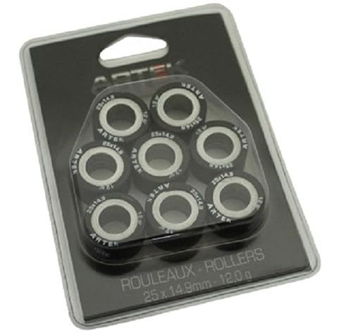 Galet rouleau de variateur Artek compatible avec Scooter Yamaha 530 Tmax 2012 25x14.9 12Grs