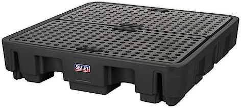Sealey 4 Drum Polyethylene Barrel Bund/Spill Pallet 1380 x 1290 x 280mm - DRP18