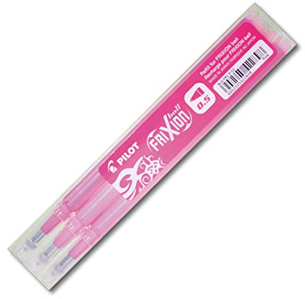 Pilot FriXion Ball Clicker BLS-FR5 Pack of 3 Refill Cartridges Rose