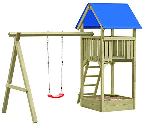 Gartenpirat Premium Spielturm S mit Schaukel und Sandkasten Kesseldruckimprägnierung