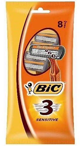 bic - 8 Rasierer für Herren - 3 Klingen (2 Stück)