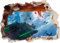 Star Wars Millenium Falcon Hole in Wall – 3D Smash Art gedruckter Vinyl-Aufkleber (mittelgroß, 500 x 355 mm)