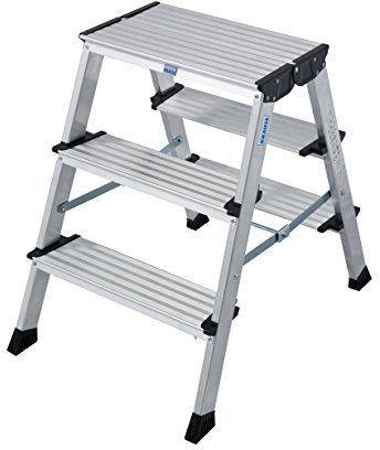 KRAUSE MONTO Doppel-KlappTritt Treppo, 2x3 Stufen, Silber