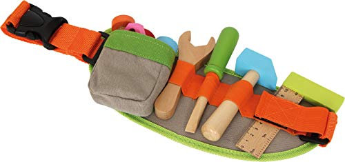 small foot 4745 Verstellbarer Werkzeug-Gürtel inkl. buntem Spielwerkzeug und -zubehör aus Holz, ab 3 Jahren