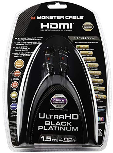 Monster MC BPL UHD-1,5M WW Cavo HDMI, 1.5 m, Colore Nero/Oro