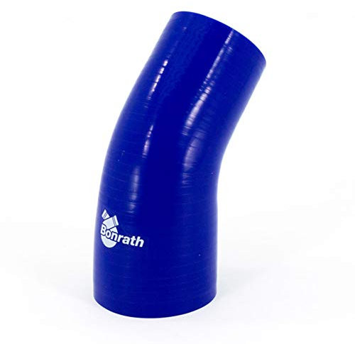 Bonrath Durite Silicone réducteur coudé 45 degré - Longueur: 50mm - Ø80>70mm, Blue