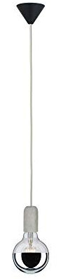 Paulmann Pendel E27 2m Stoffkabel grau Fassung Beton Baldachin Schwarz