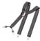DonDon Hosenträger Herren extra stark kariert schwarz-braun 3,5 cm Hosenträger Herren breit mit brauem Leder in Y-Form lang - Starke Clips passend für Anzug Jeans Chinos Vintage Rockabilly Suspenders