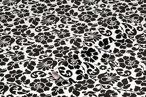 d-c-fix Möbel-Klebefolie Barock Schwarz Weiß 45 cm x 2 m - Möbelfolie selbstklebende Deko-Folie Schrank Küche Bad Dekorfolie Blumen-Muster Ranken Ornamente Vintage Landhaus-Stil