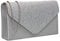 SwankySwans Damen Clutch Abby mit Strasssteinen, Umschlag-Stil, Silberfarben, Einheitsgröße