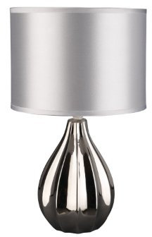 Massive Tischlampe – Tischlampen (Ambience, AC, E27, Schwarz, Chrome, Schlafzimmer, Wohnzimmer, IP20)