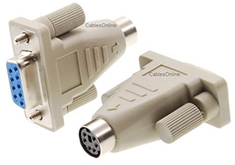 CablesOnline AD-M01-2 - Adattatore per mouse da PS/2 MiniDin6 femmina a DB9 femmina, confezione da 2