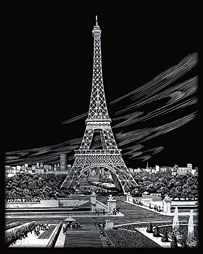 Kratzbild-SetEiffelturm, ca. 25 x 20 cm, inkl. Kratzmesser