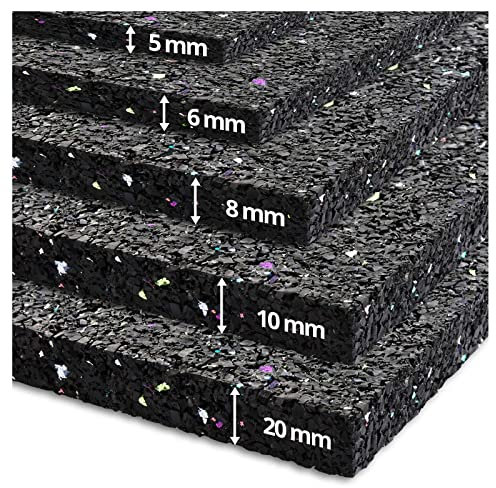 Antivibrationsmatte 60x60 cm - vielseitig & zuschneidbar - Gummimatte als Waschmaschinen-Unterlage & Schwingungsdämpfer für Trockner, Lautsprecher - Schallschutzmatte in 3 Stärken (60x60x1 cm)