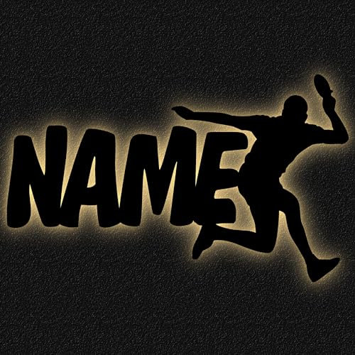 Led Wand Dekolicht Tischtennis mit Name, Geschenk für Sport Freunde Mann Frau Mädchen Junge