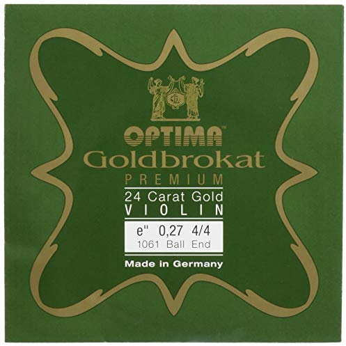 Optima Violin Strings Goldbrocade Premium 24k Gold 4/4 E 0.27ct Hard