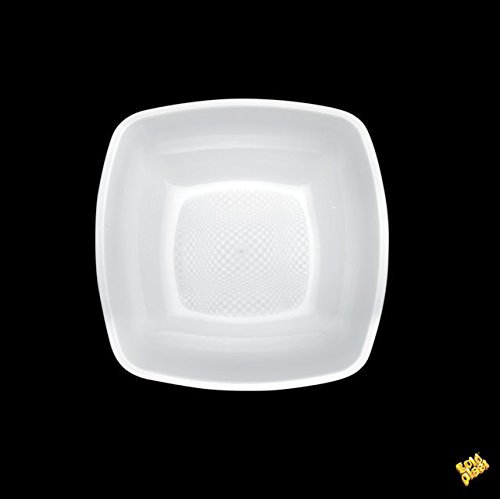 Piatti Plastica Square Fondi 180mm PP cfz 25pz (Bianco)