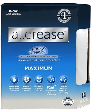AllerEase Waterproof Mattress Protector, Maximum Allergy Mattress Protector, King Mattress Cover