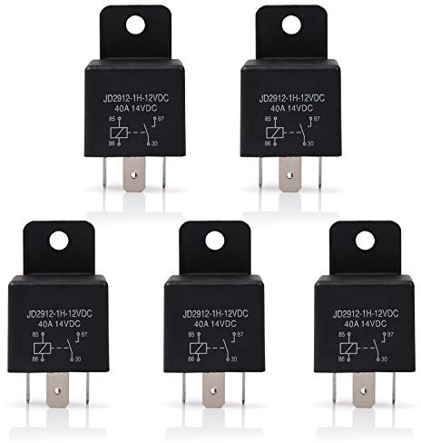 EHDIS 5 Stück Car Relais 12V 40A 4 Pin Ralais Auto KFZ Relay for Auto oder Moto Schalter Vorspeisen