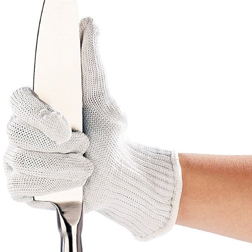 AGT Schnittschutzhandschuhe: 1 Paar Nylon-Stahl-Handschuhe mit Schnittschutz (Schutzhandschuh, Schnittfeste Handschuhe Küche, Schutzhandschuhe schnittfest)