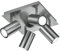 Trio Leuchten Rondell in Nickel matt, Rondel 4-flammig, exklusiv 4xGU10, 24 x 24 cm 802430407