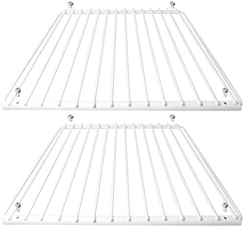 Spares2go Plastic Coated Shelf Rack for Hoover Fridge Freezers (White, Pack of 2)