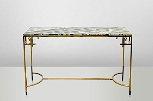 Casa Padrino Art Deco Konsolentisch Gold Metall/Marmor 130 x 40 cm- Jugendstil Konsole - Möbel Wohnzimmer