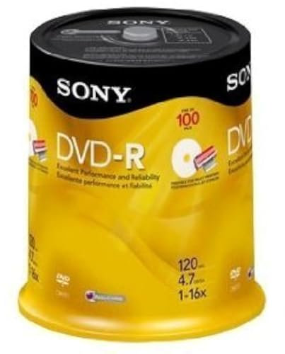 Sony 16x 4.7GB Inkjet Printable Blank DVD-R (100-Pack Spindle)