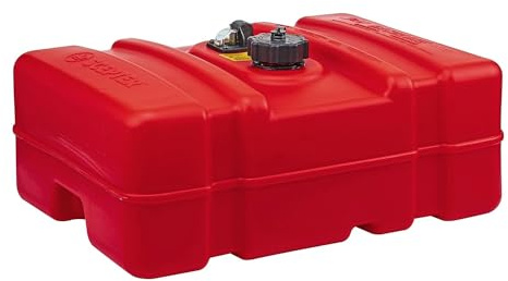 Scepter 08669 Rectangular 12 Gallon Low Profile Marine Fuel Tank For Outboard Engine Boats, 24.5 x 18 x 11.5, Red