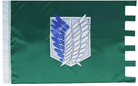 Flagge mit Wappen des Aufklärungstrupp für Attack on Titan Fans | 100x62cm