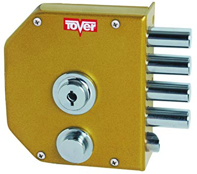 Tover 7000P, Cerradura seguridad c/resbalón cierre interior T2 c/llave dcha. esm.oro