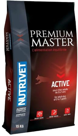 NUTRIVET - Premium Master Active - Adult Active Hundefutter - Huhn & Reis - 15kg