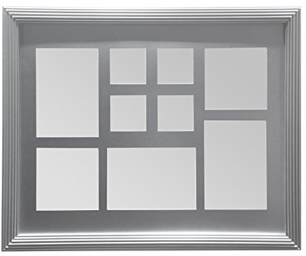 Premier Housewares Multi-Photo Frame for 9 Photos, Silver, 50 x 40 x 2 cm