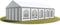 TOOLPORT Festzelt Partyzelt 4x10 m Premium, hochwertige PVC Plane 750 N in grau-weiß 100% wasserdicht mit Bodenrahmen