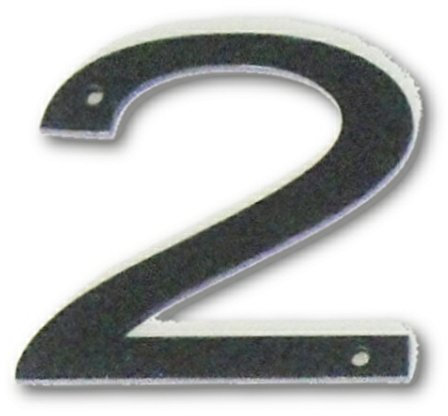 Focus Plastics DOOR HOUSE NUMBERS/NUMERALS ARIAL FONT 50MM ('2')