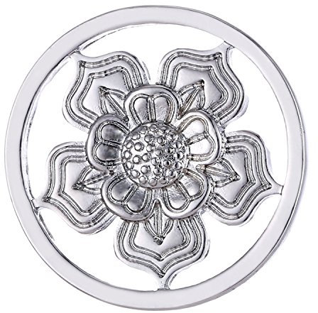 Morella Damen Coin 33 mm Lotosblume Silber