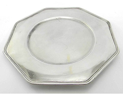 Platzteller aus Zinn in Form Sechskant handgefertigt