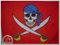 Fahne Pirat blaues Kopftuch auf Rotem Grund Grösse 1,50x0,90m Flagge