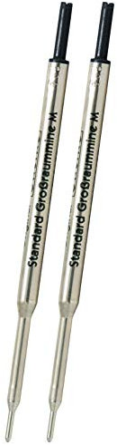 Online 2x Kugelschreiber Ersatzminen Standard Großraum-Minen G1-Format, Strichstärke M (mittel), Schriftfarbe schwarz, dokumentenecht, ISO 12757-2 G1, 2 Stück