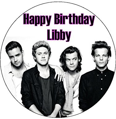 7.5 One D irection Personalised Edible Icing cake Topper