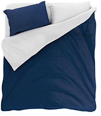 Italian Bed Linen Natural Color Doubleface Bettbezug, 100% Baumwolle, Rot/Bordeaux, Einzelne
