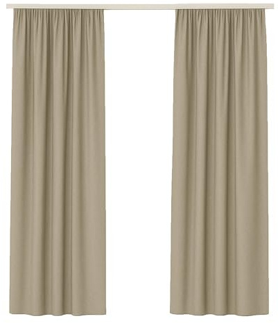 Bestlivings Dekoschal Ellen 2er Pack inkl. Raffhalter (140x245cm / Sandgrau) Vorhang Blickdicht Aber Lichtdurchlässig mit Kräuselband Gardine mit Universalband