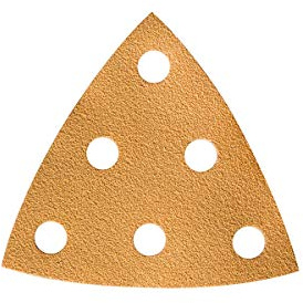 Mirka Schleifdreieck Gold 93x93x93mm 6-Loch Korn P40 50 Stk | Ideal für Gips Spachtel Spanplatten Holz Lack vielseitig einsetzbar 50 Stück Korn P40 langlebig effizientes Schleifen