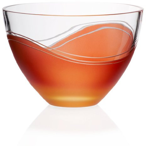Schale Obstschale Salatschüssel Elements Orange Rot D 21 cm Bleikristall